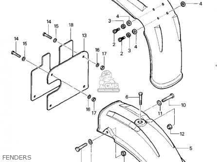 FENDERS - KDX250-A1 KDX250 1980 USA CALIFORNIA
