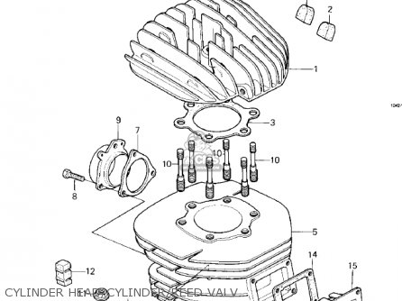 CYLINDER HEAD/CYLINDER/REED VALV - KDX250-A1 KDX250 1980 USA CALIFORNIA