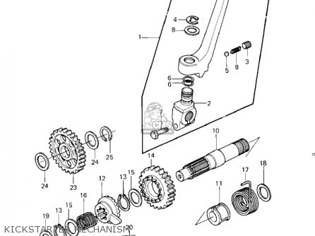 KICKSTARTER MECHANISM - KDX250-A1 KDX250 1980 USA CALIFORNIA