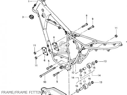 FRAME/FRAME FITTINGS - KDX250-A1 KDX250 1980 USA CALIFORNIA