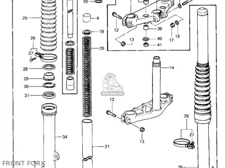 FRONT FORK - KDX250-A1 KDX250 1980 USA CALIFORNIA