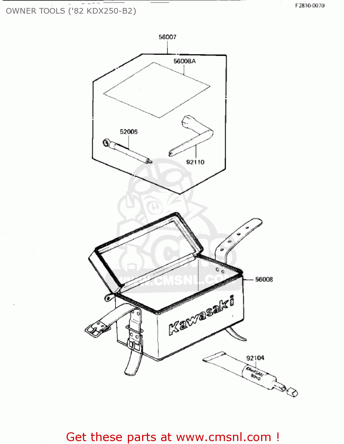 OWNER TOOLS ('82 KDX250-B2) KDX250-B1 KDX250 1981 USA CALIFORNIA CANADA