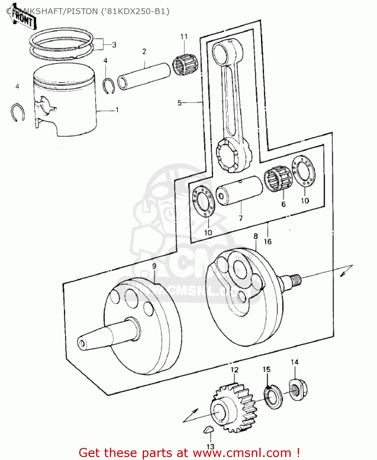 CRANKSHAFT/PISTON ('81KDX250-B1) KDX250-B1 KDX250 1981 USA CALIFORNIA CANADA