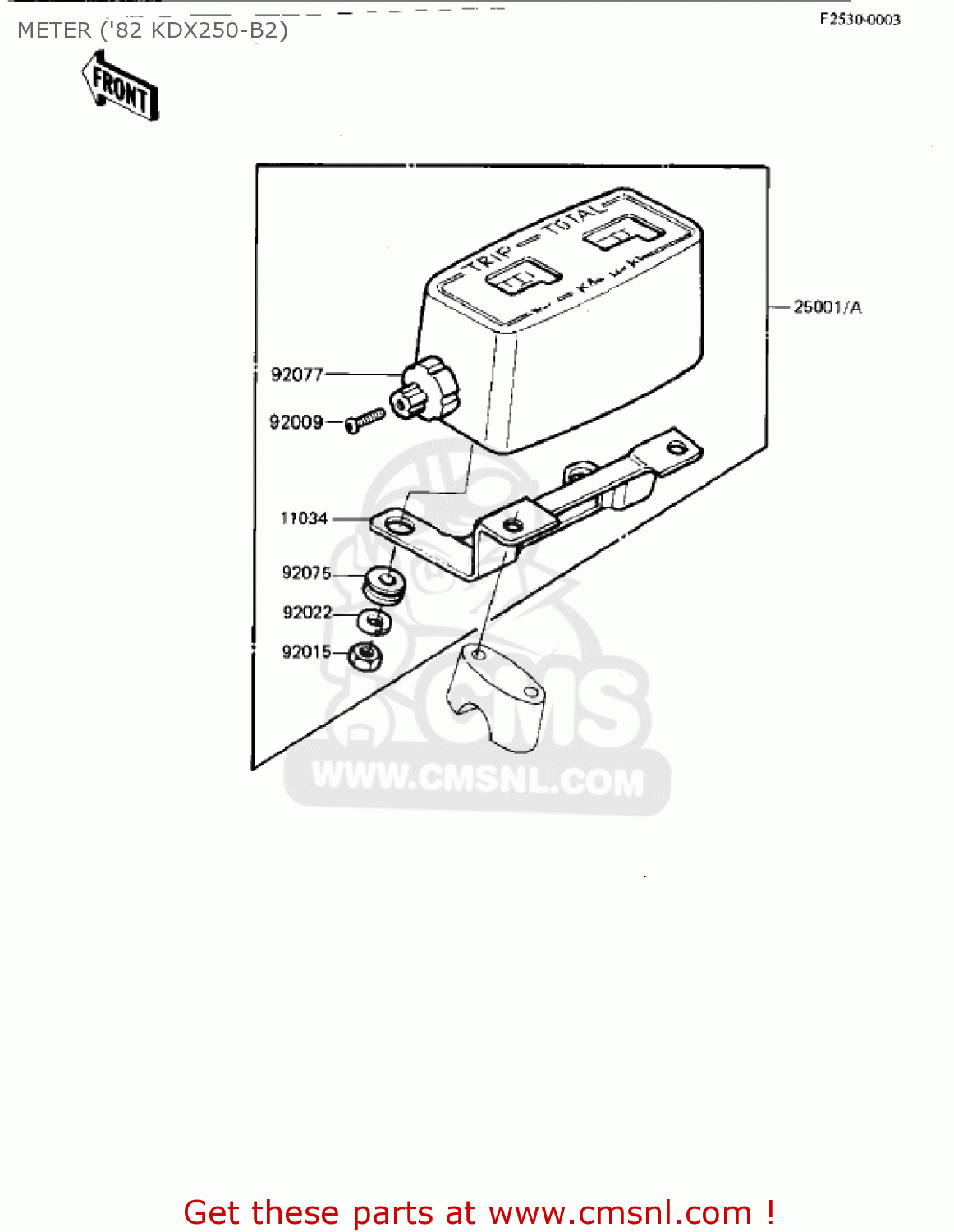 METER ('82 KDX250-B2) KDX250-B1 KDX250 1981 USA CALIFORNIA CANADA