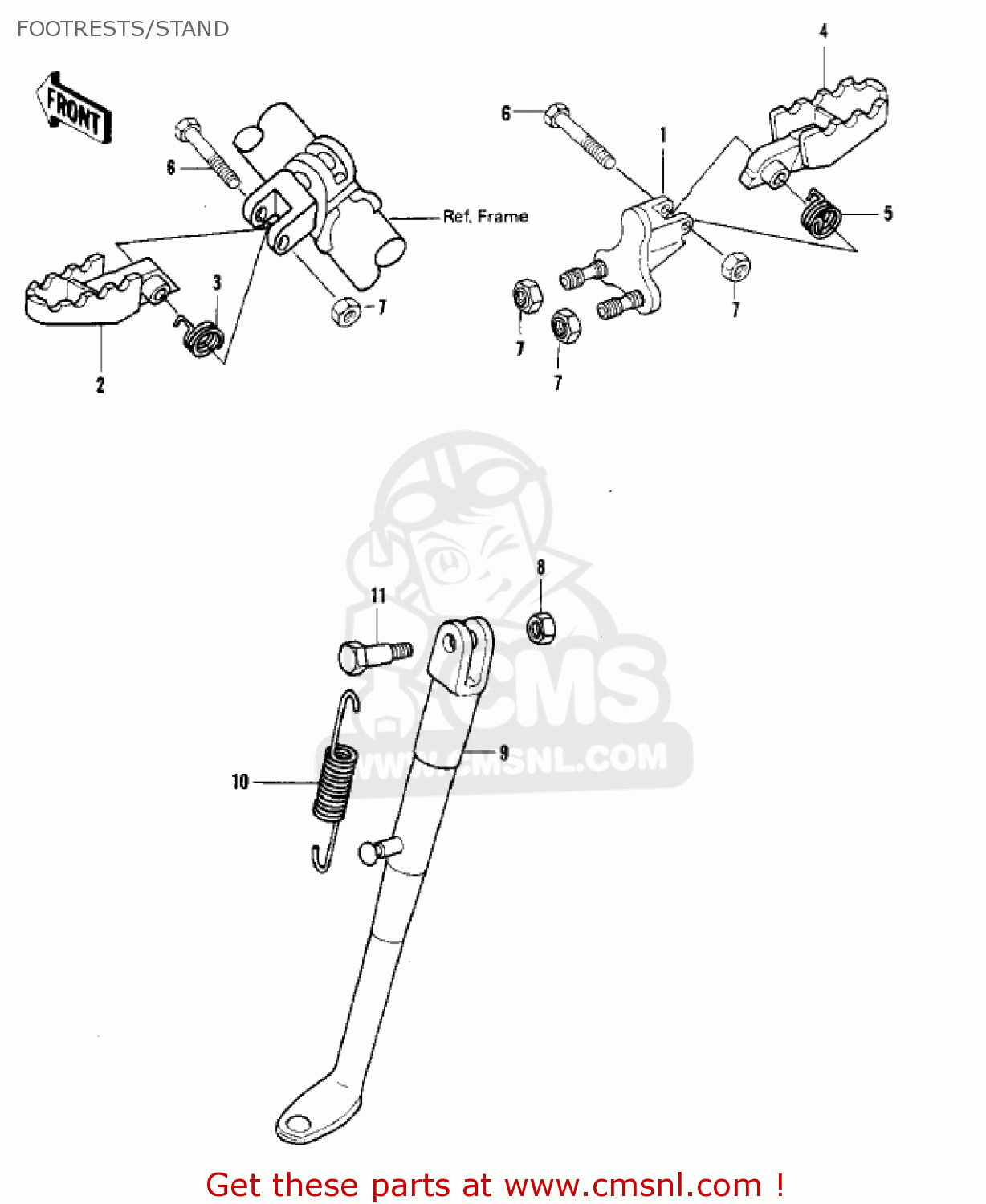 FOOTRESTS/STAND KDX250-B1 KDX250 1981 USA CALIFORNIA CANADA
