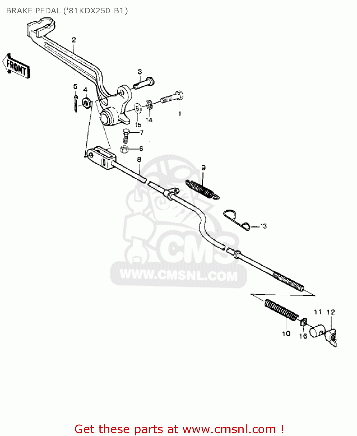 BRAKE PEDAL ('81KDX250-B1) KDX250-B1 KDX250 1981 USA CALIFORNIA CANADA