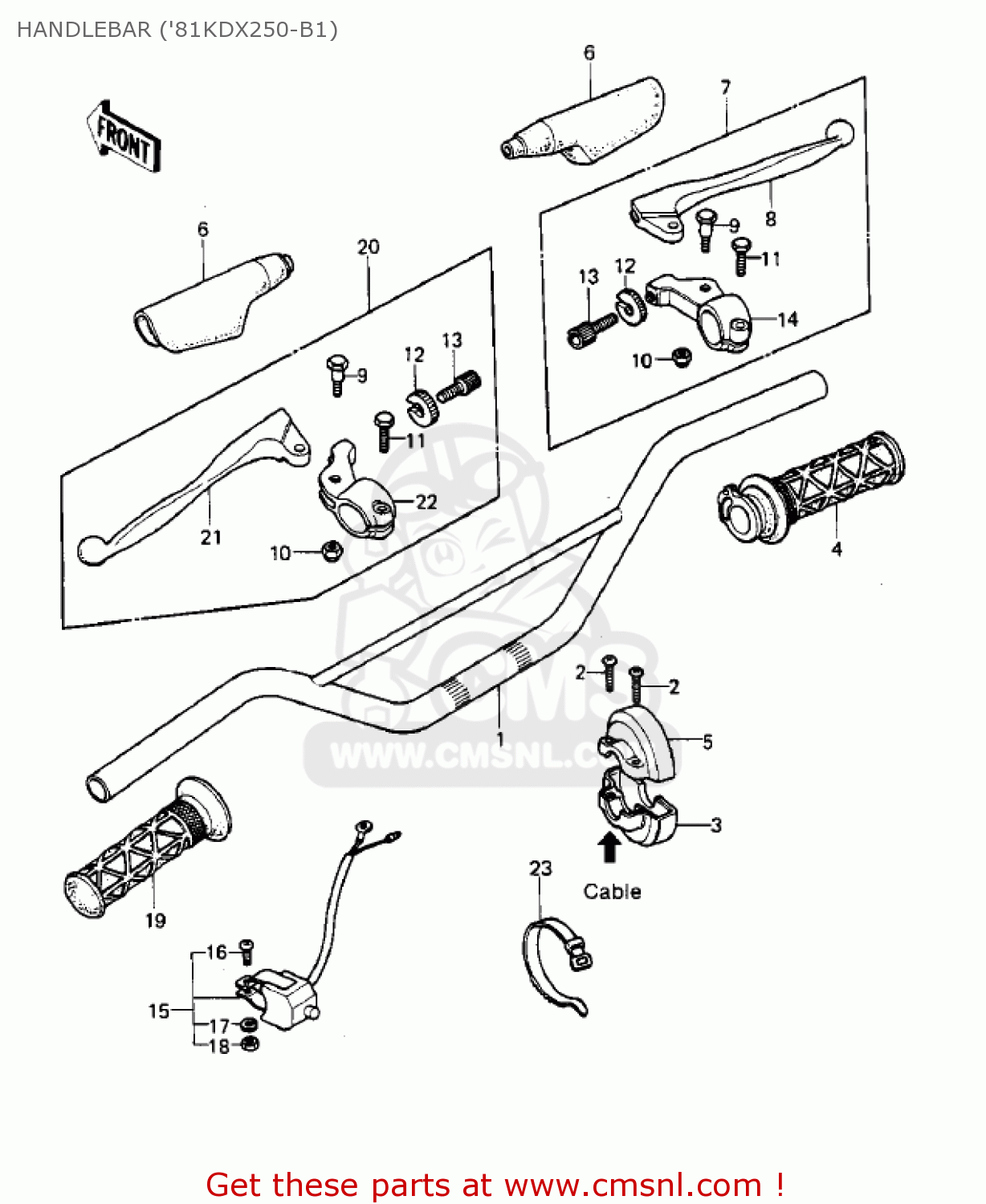 HANDLEBAR ('81KDX250-B1) KDX250-B1 KDX250 1981 USA CALIFORNIA CANADA