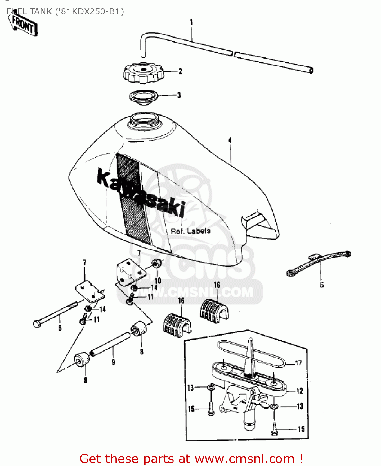 FUEL TANK ('81KDX250-B1) KDX250-B1 KDX250 1981 USA CALIFORNIA CANADA