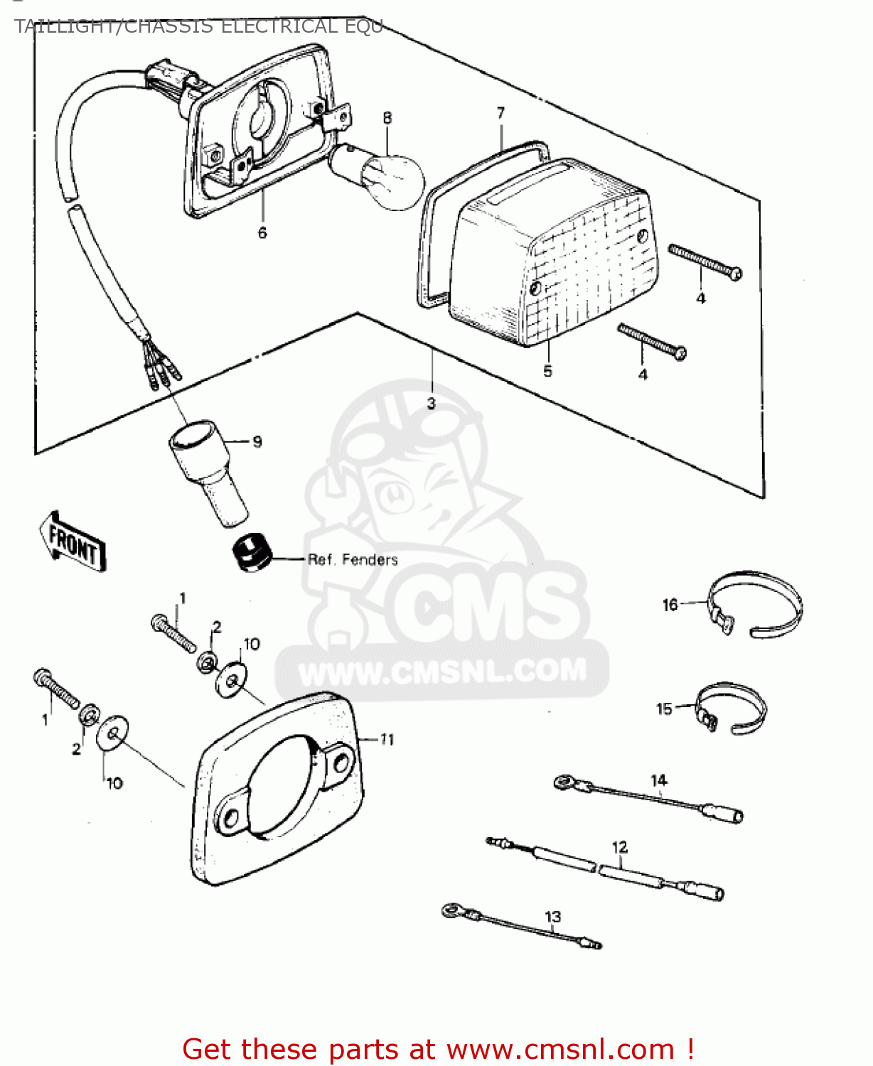 TAILLIGHT/CHASSIS ELECTRICAL EQU KDX250-B1 KDX250 1981 USA CALIFORNIA CANADA