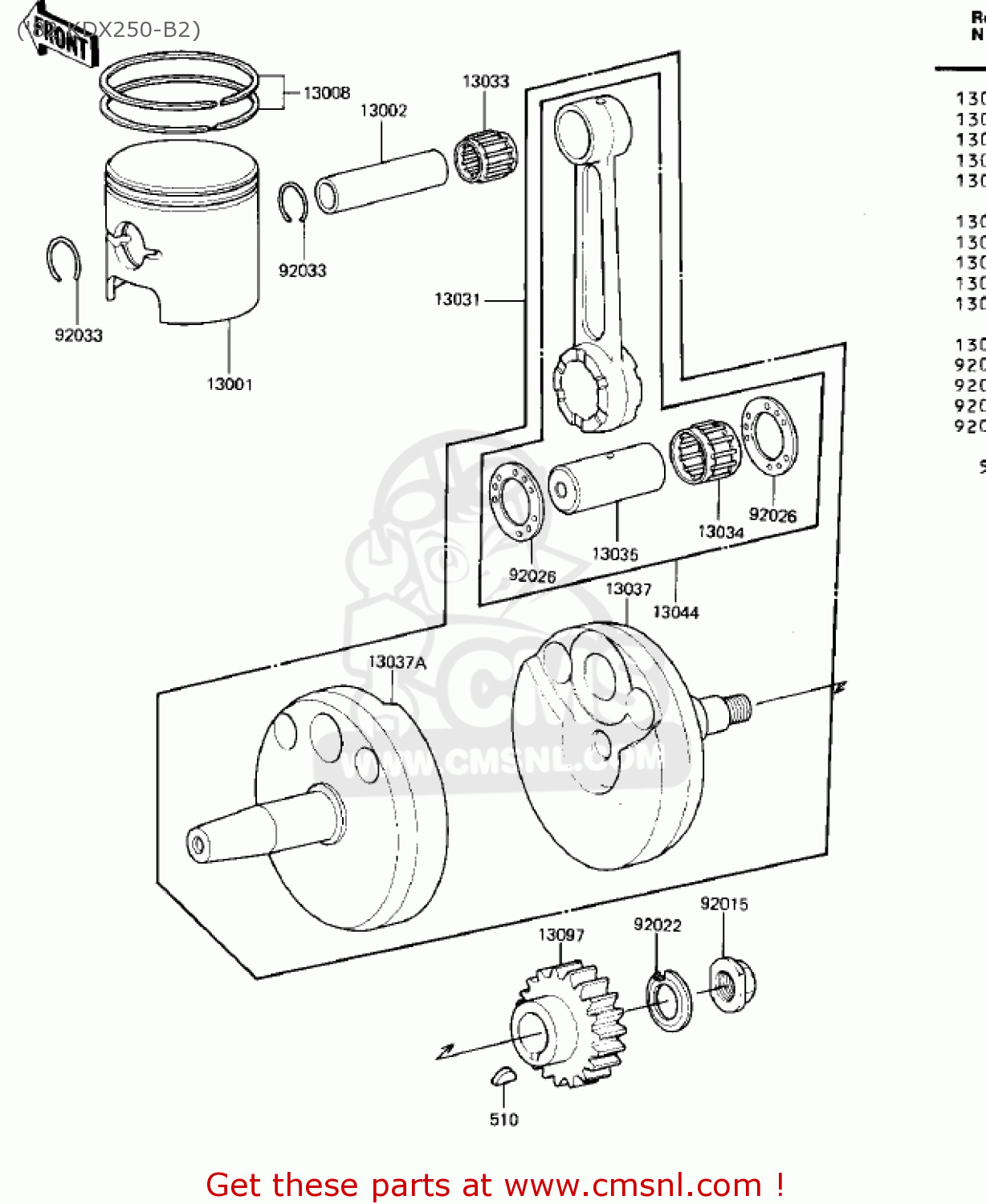  ('82 KDX250-B2) KDX250-B1 KDX250 1981 USA CALIFORNIA CANADA