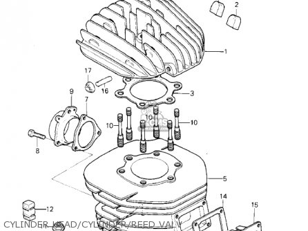 CYLINDER HEAD/CYLINDER/REED VALV - KDX250-B1 KDX250 1981 USA CALIFORNIA CANADA