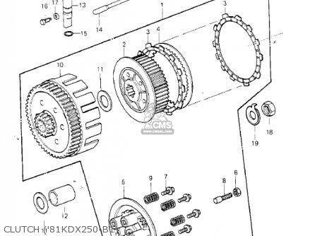 CLUTCH ('81KDX250-B1) - KDX250-B1 KDX250 1981 USA CALIFORNIA CANADA