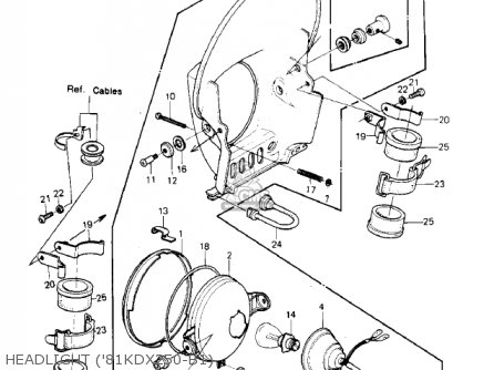 HEADLIGHT ('81KDX250-B1) - KDX250-B1 KDX250 1981 USA CALIFORNIA CANADA