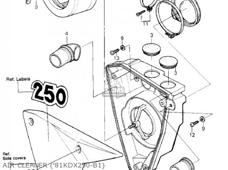 AIR CLEANER ('81KDX250-B1) - KDX250-B1 KDX250 1981 USA CALIFORNIA CANADA