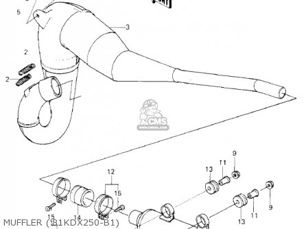MUFFLER ('81KDX250-B1) - KDX250-B1 KDX250 1981 USA CALIFORNIA CANADA