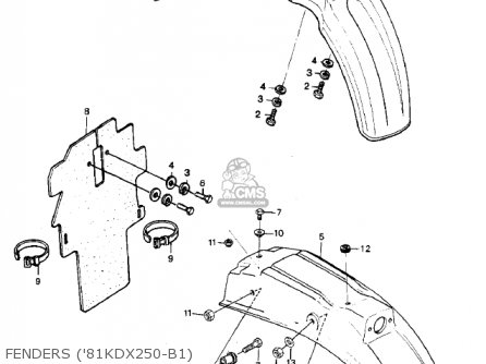 FENDERS ('81KDX250-B1) - KDX250-B1 KDX250 1981 USA CALIFORNIA CANADA