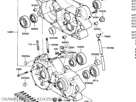 CRANKCASE ('82 KDX250-B2) - KDX250-B1 KDX250 1981 USA CALIFORNIA CANADA