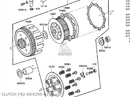 CLUTCH ('82 KDX250-B2) - KDX250-B1 KDX250 1981 USA CALIFORNIA CANADA