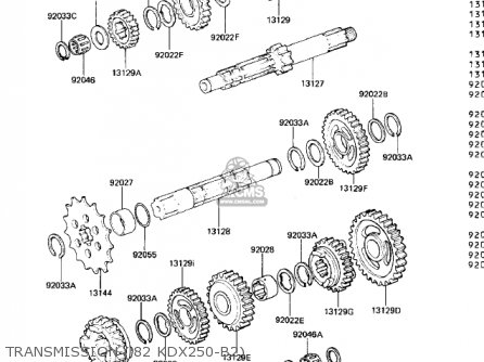 TRANSMISSION ('82 KDX250-B2) - KDX250-B1 KDX250 1981 USA CALIFORNIA CANADA