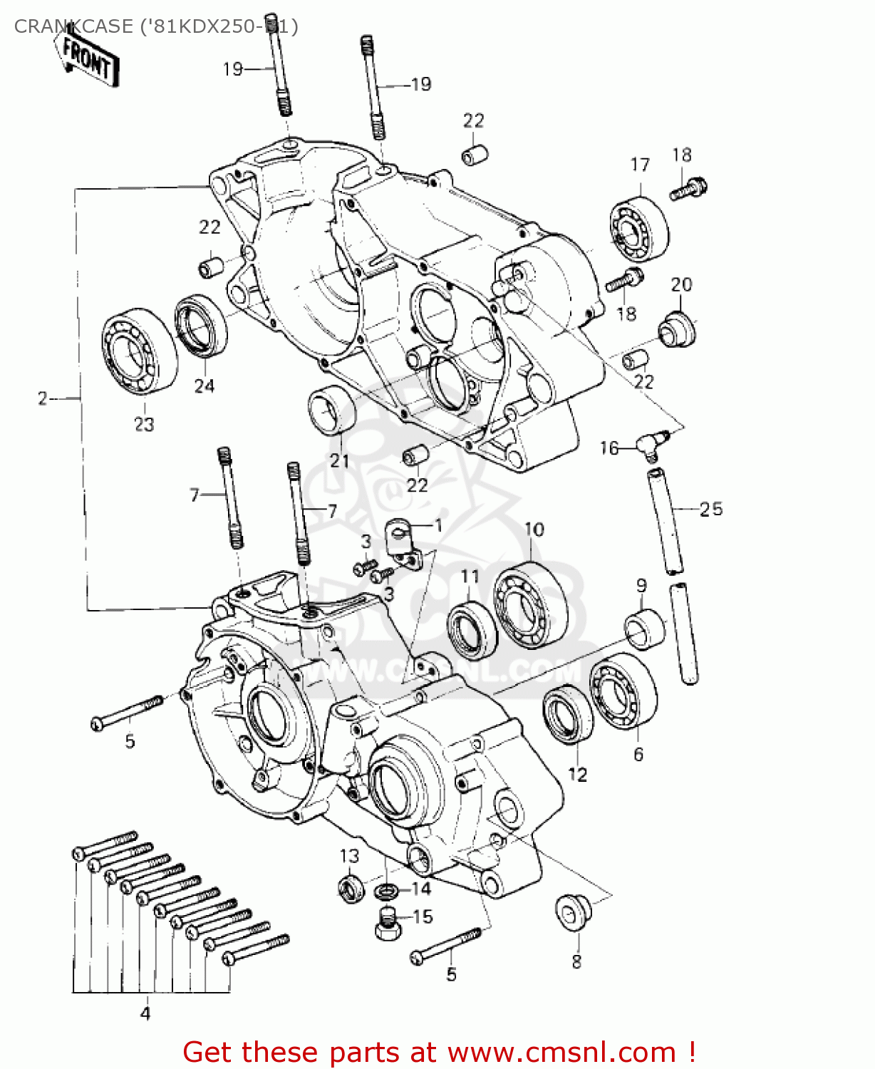 CRANKCASE ('81KDX250-B1) KDX250-B2 KDX250 1982 USA CALIFORNIA CANADA