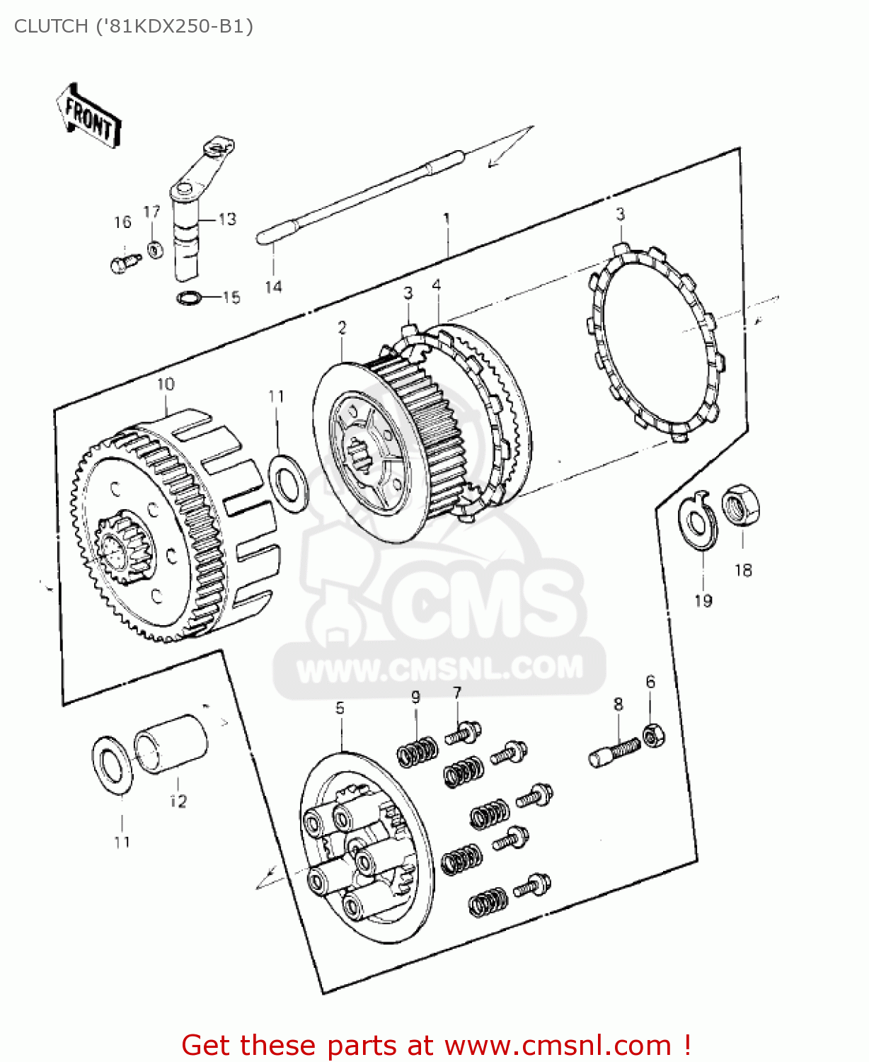 CLUTCH ('81KDX250-B1) KDX250-B2 KDX250 1982 USA CALIFORNIA CANADA