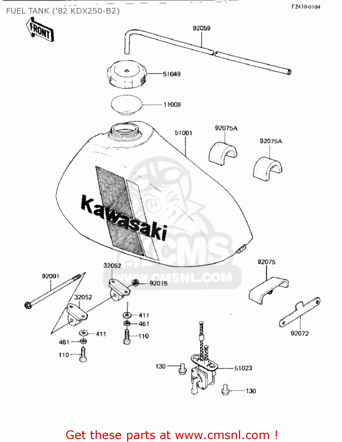 FUEL TANK ('82 KDX250-B2) KDX250-B2 KDX250 1982 USA CALIFORNIA CANADA