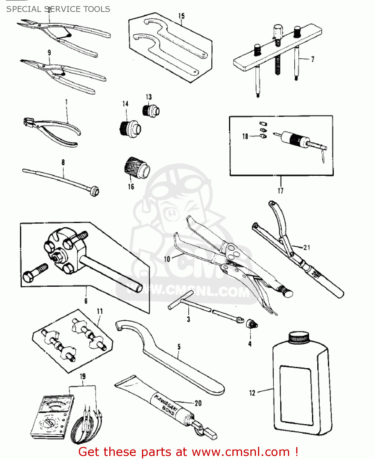 SPECIAL SERVICE TOOLS KDX250-B2 KDX250 1982 USA CALIFORNIA CANADA