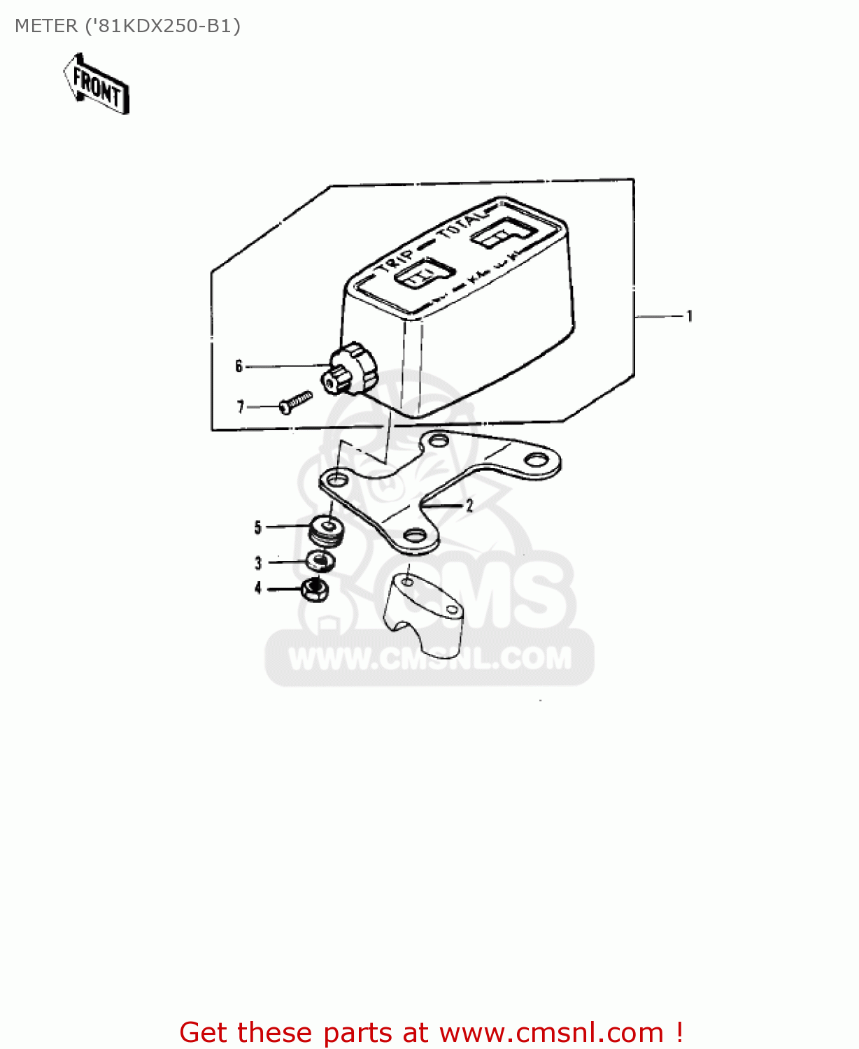 METER ('81KDX250-B1) KDX250-B2 KDX250 1982 USA CALIFORNIA CANADA