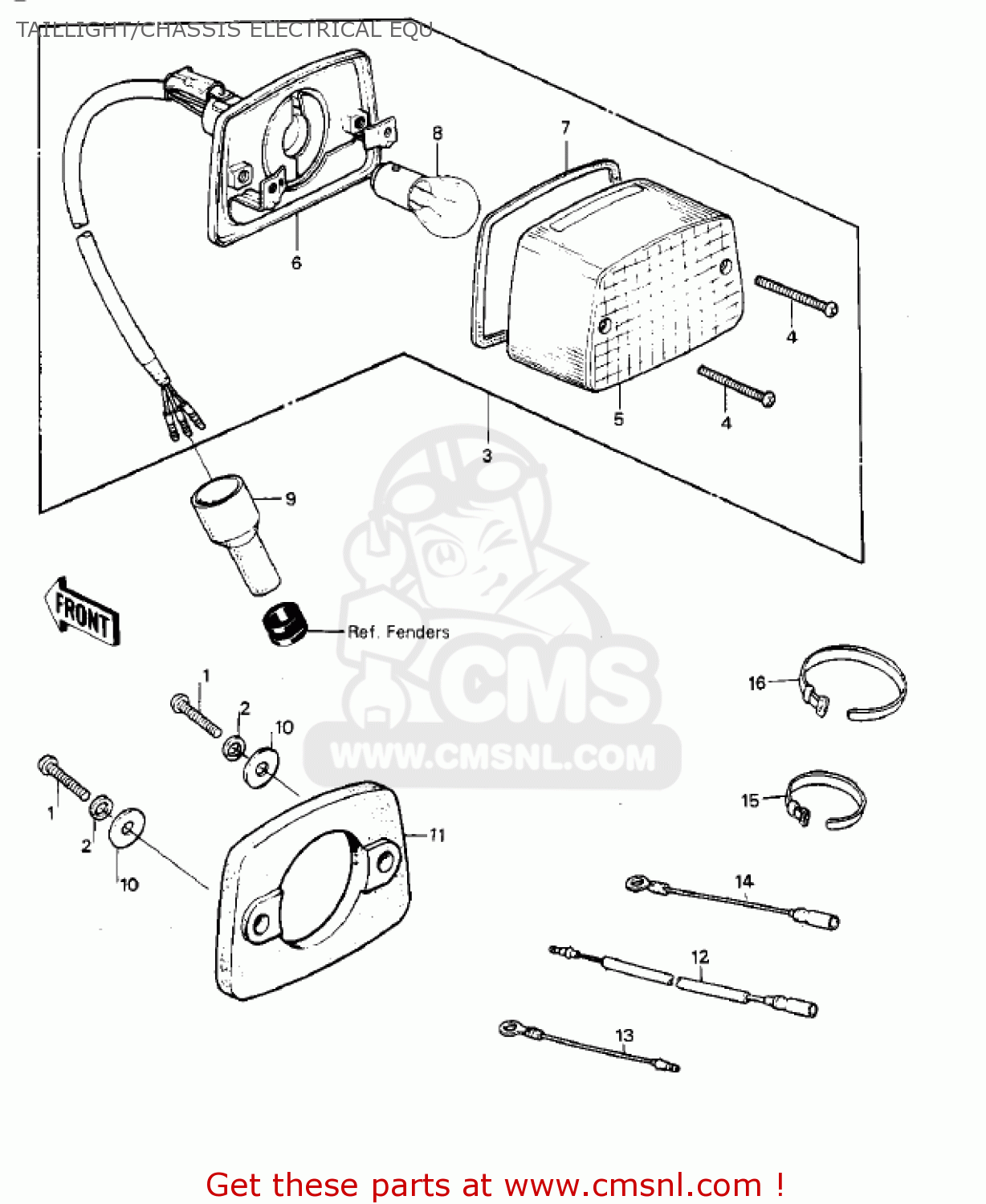 TAILLIGHT/CHASSIS ELECTRICAL EQU KDX250-B2 KDX250 1982 USA CALIFORNIA CANADA