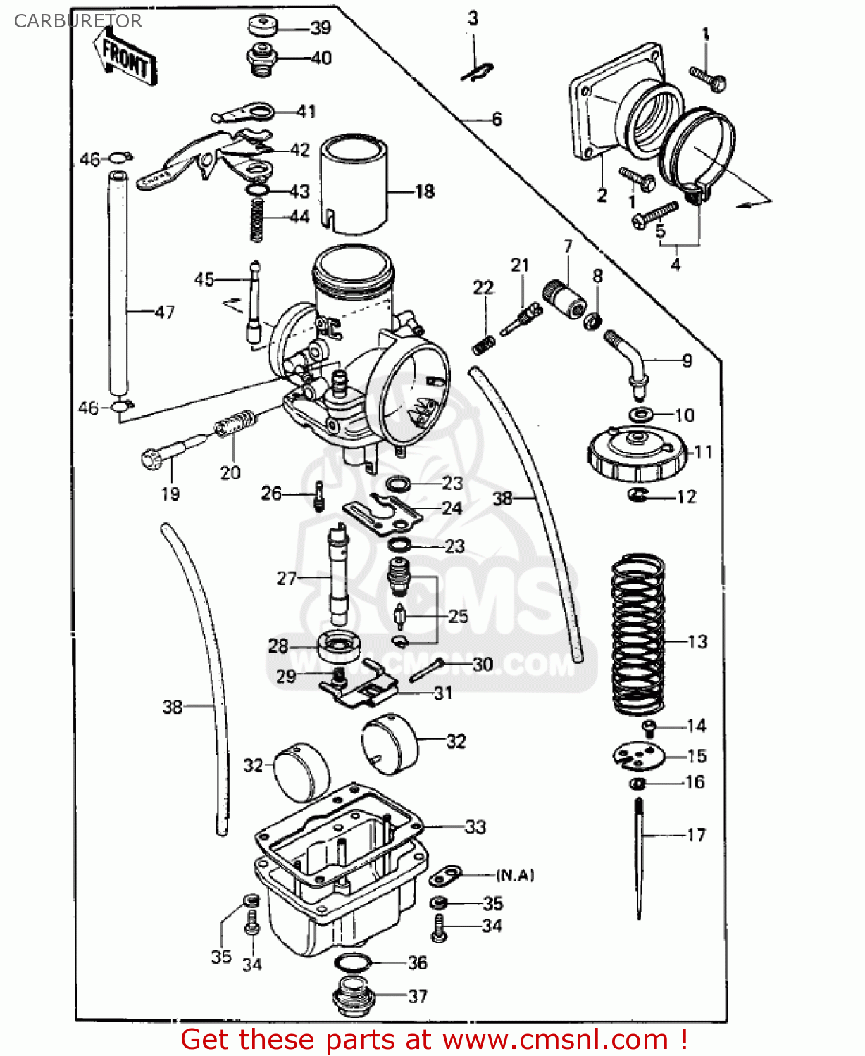 CARBURETOR KDX250-B2 KDX250 1982 USA CALIFORNIA CANADA