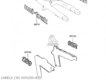 LABELS ('82 KDX250-B2) - KDX250-B2 KDX250 1982 USA CALIFORNIA CANADA