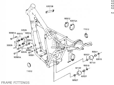 FRAME FITTINGS - KDX250-B2 KDX250 1982 USA CALIFORNIA CANADA