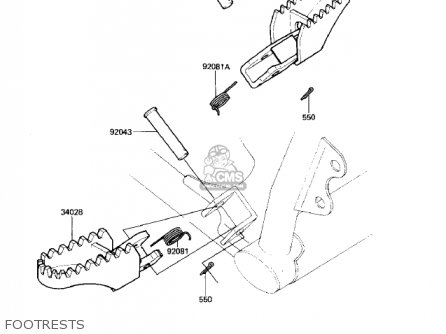 FOOTRESTS - KDX250-B2 KDX250 1982 USA CALIFORNIA CANADA
