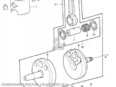 CRANKSHAFT/PISTON ('81KDX250-B1) - KDX250-B2 KDX250 1982 USA CALIFORNIA CANADA