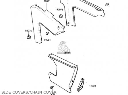 SIDE COVERS/CHAIN COVER - KDX250-B2 KDX250 1982 USA CALIFORNIA CANADA