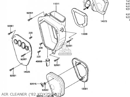 AIR CLEANER ('82 KDX250-B2) - KDX250-B2 KDX250 1982 USA CALIFORNIA CANADA