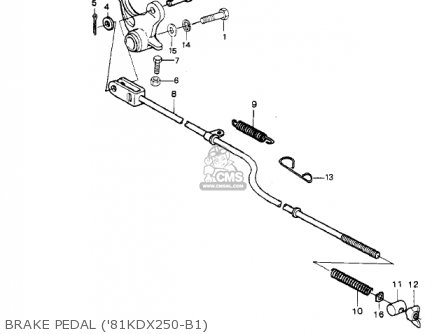 BRAKE PEDAL ('81KDX250-B1) - KDX250-B2 KDX250 1982 USA CALIFORNIA CANADA