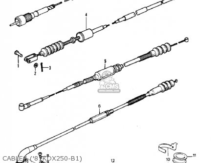 CABLES ('81KDX250-B1) - KDX250-B2 KDX250 1982 USA CALIFORNIA CANADA