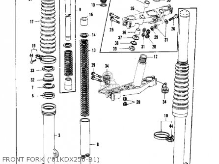 FRONT FORK ('81KDX250-B1) - KDX250-B2 KDX250 1982 USA CALIFORNIA CANADA