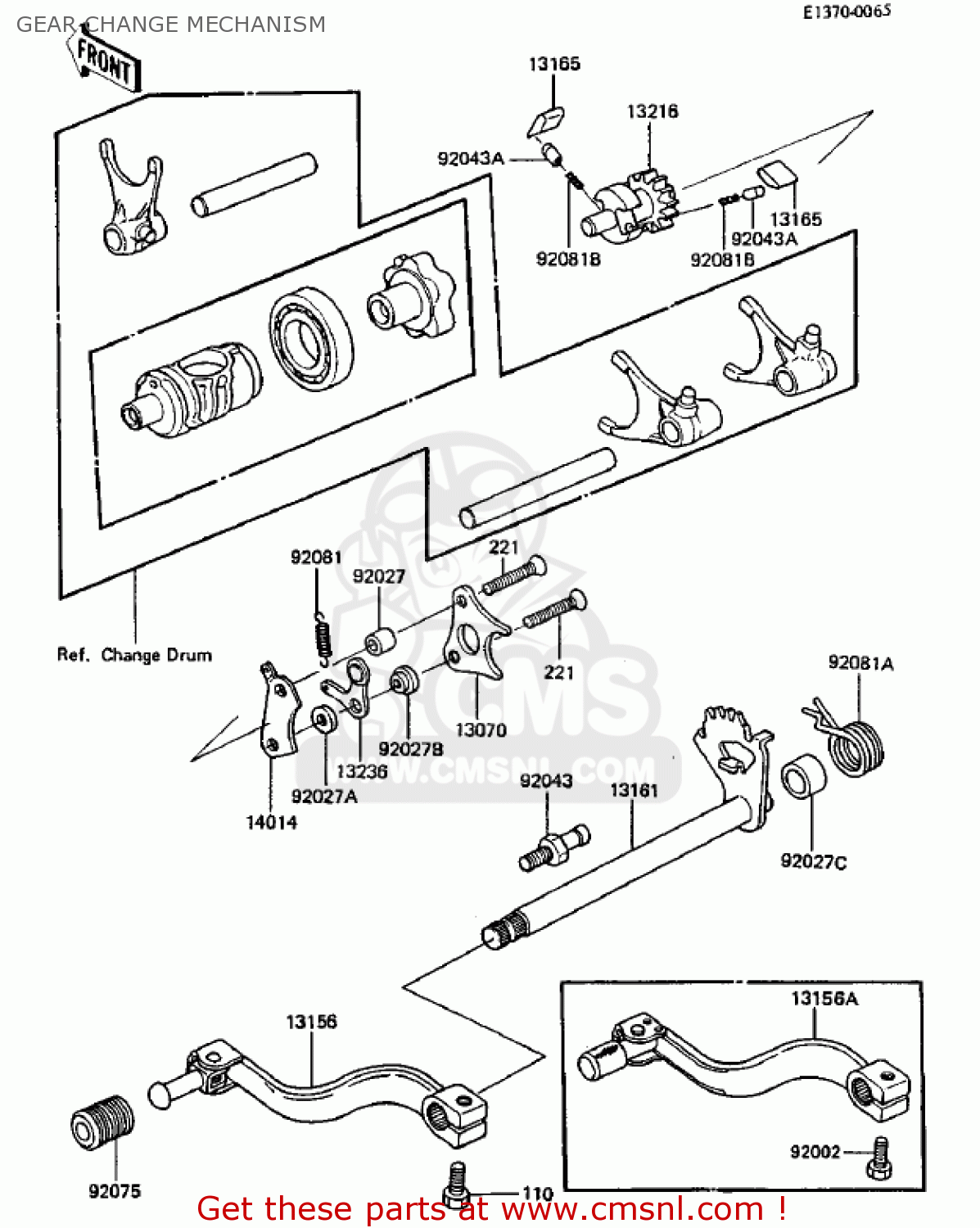 GEAR CHANGE MECHANISM KDX250-B3 KDX250 1983 USA CANADA