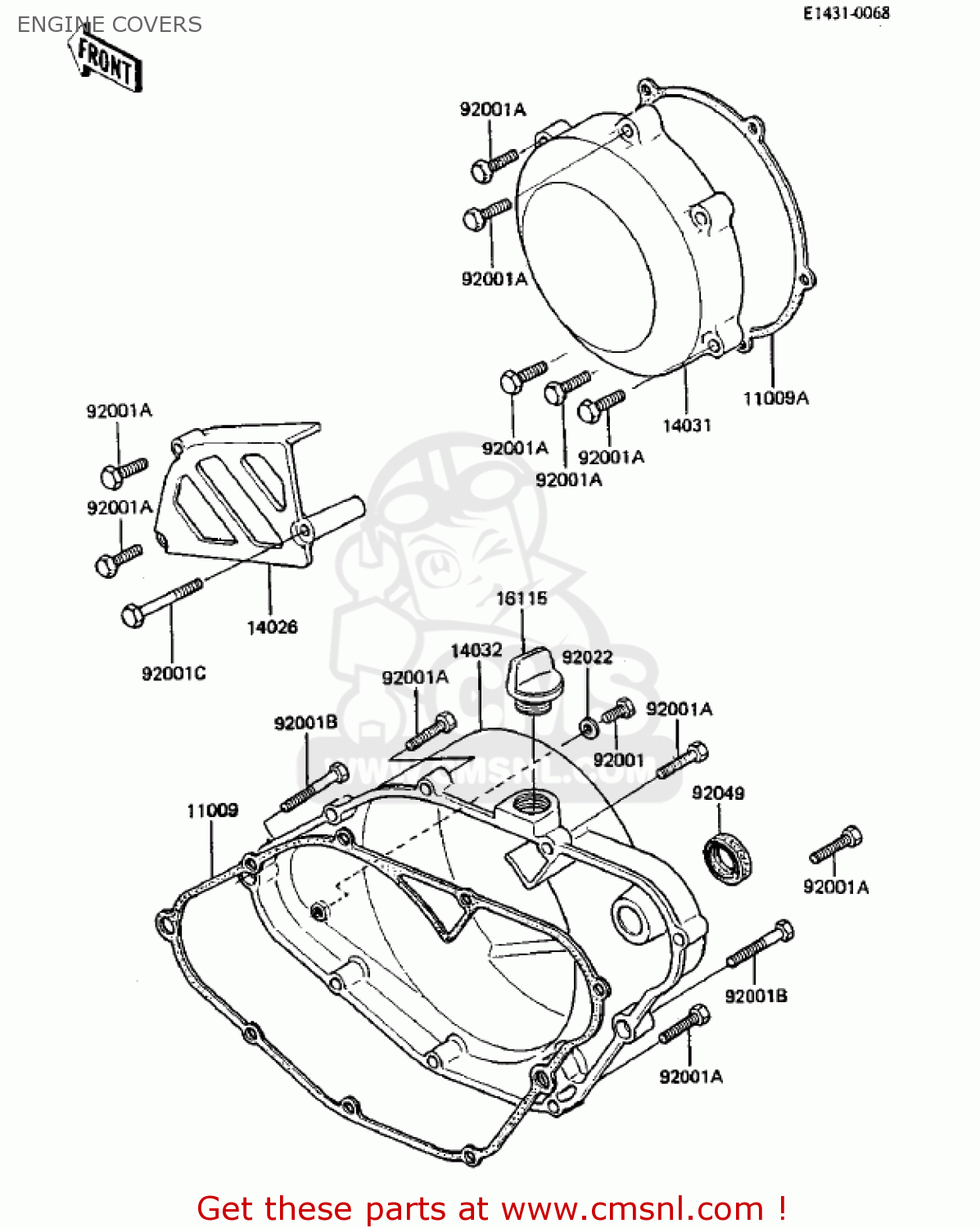 ENGINE COVERS KDX250-B3 KDX250 1983 USA CANADA