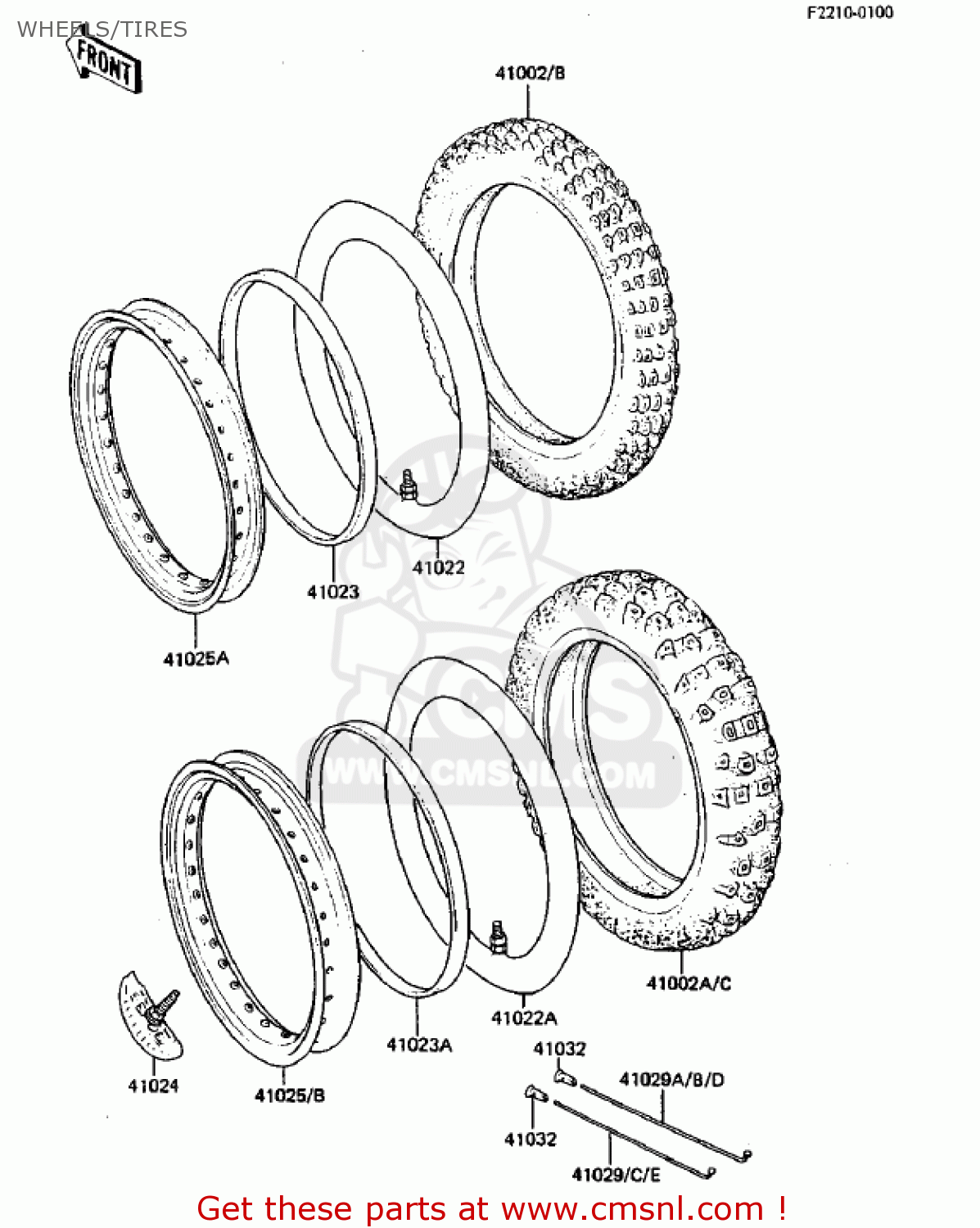 WHEELS/TIRES KDX250-B3 KDX250 1983 USA CANADA