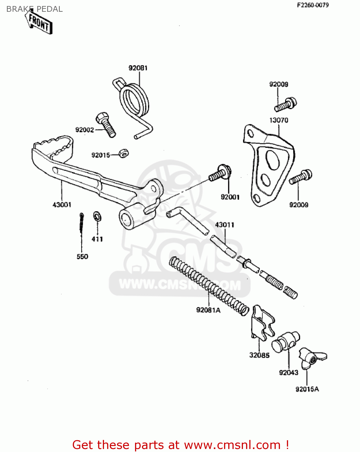 BRAKE PEDAL KDX250-B3 KDX250 1983 USA CANADA