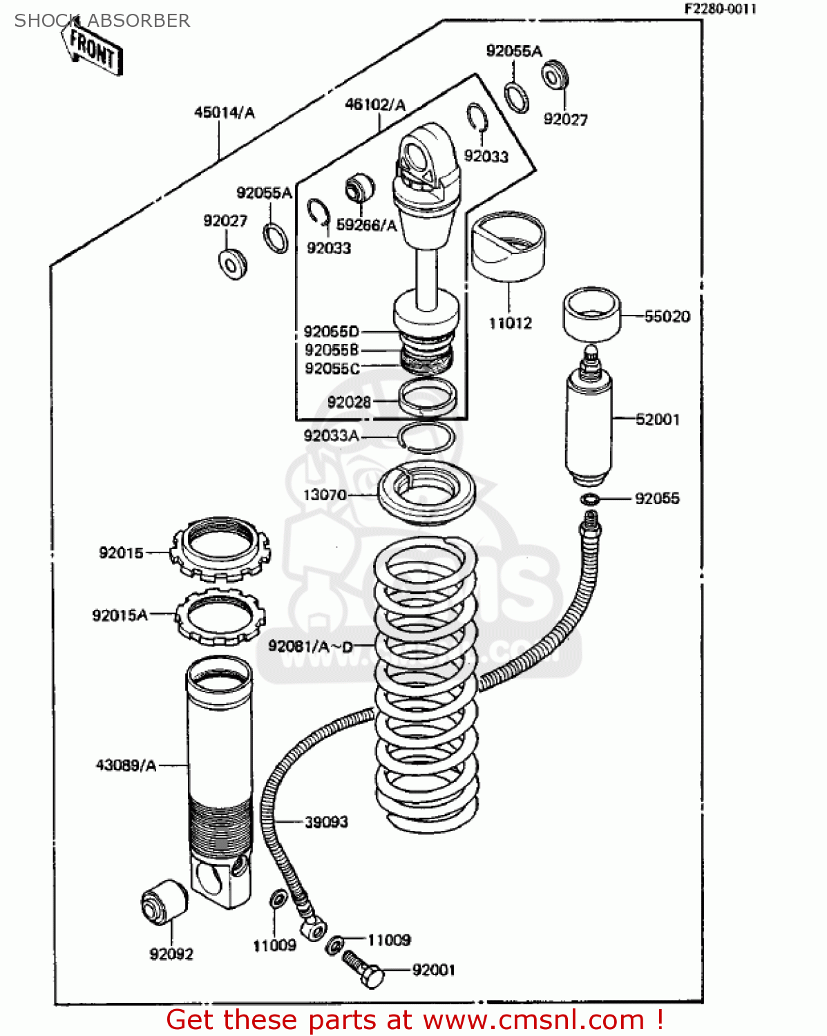 SHOCK ABSORBER KDX250-B3 KDX250 1983 USA CANADA