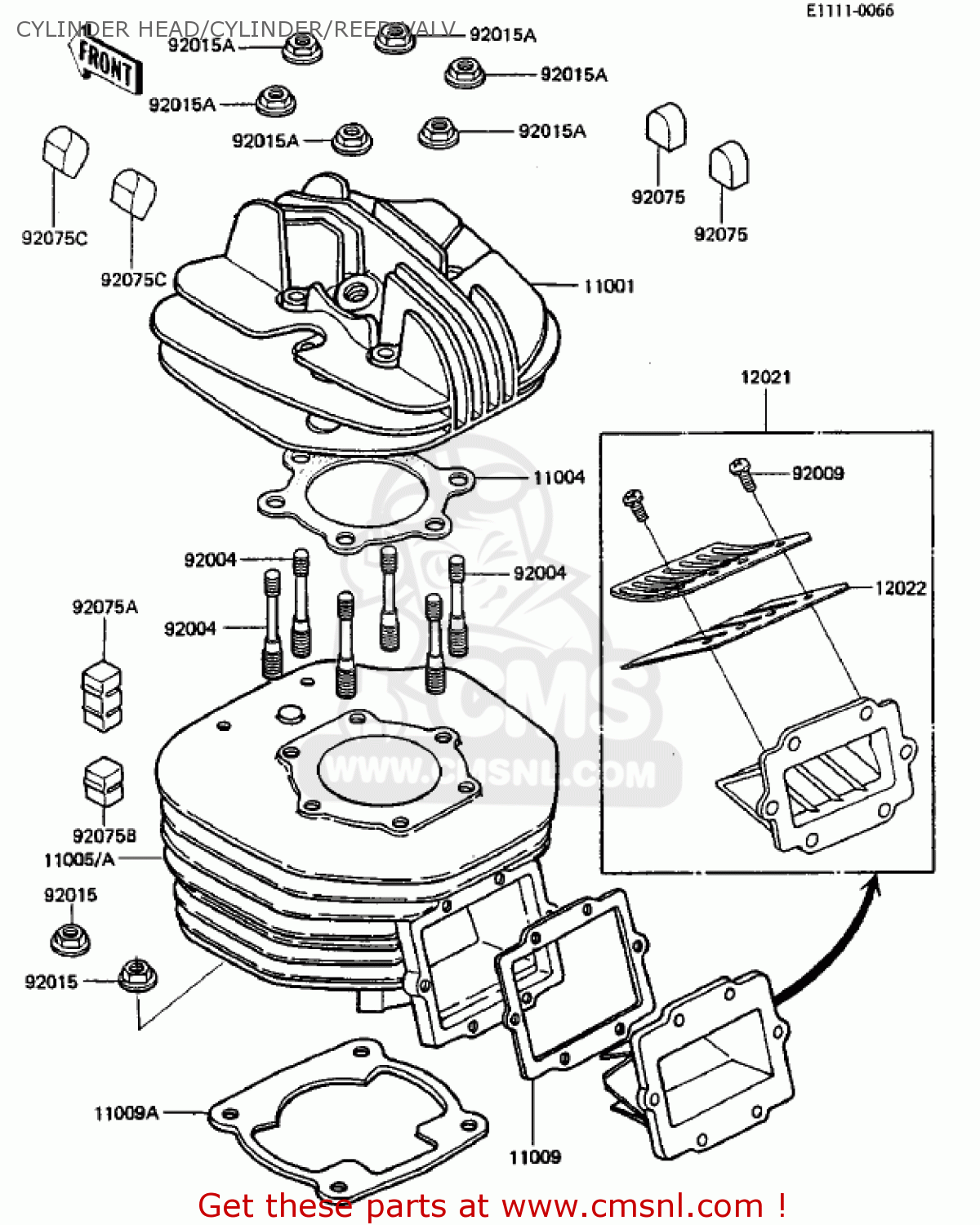 CYLINDER HEAD/CYLINDER/REED VALV KDX250-B3 KDX250 1983 USA CANADA