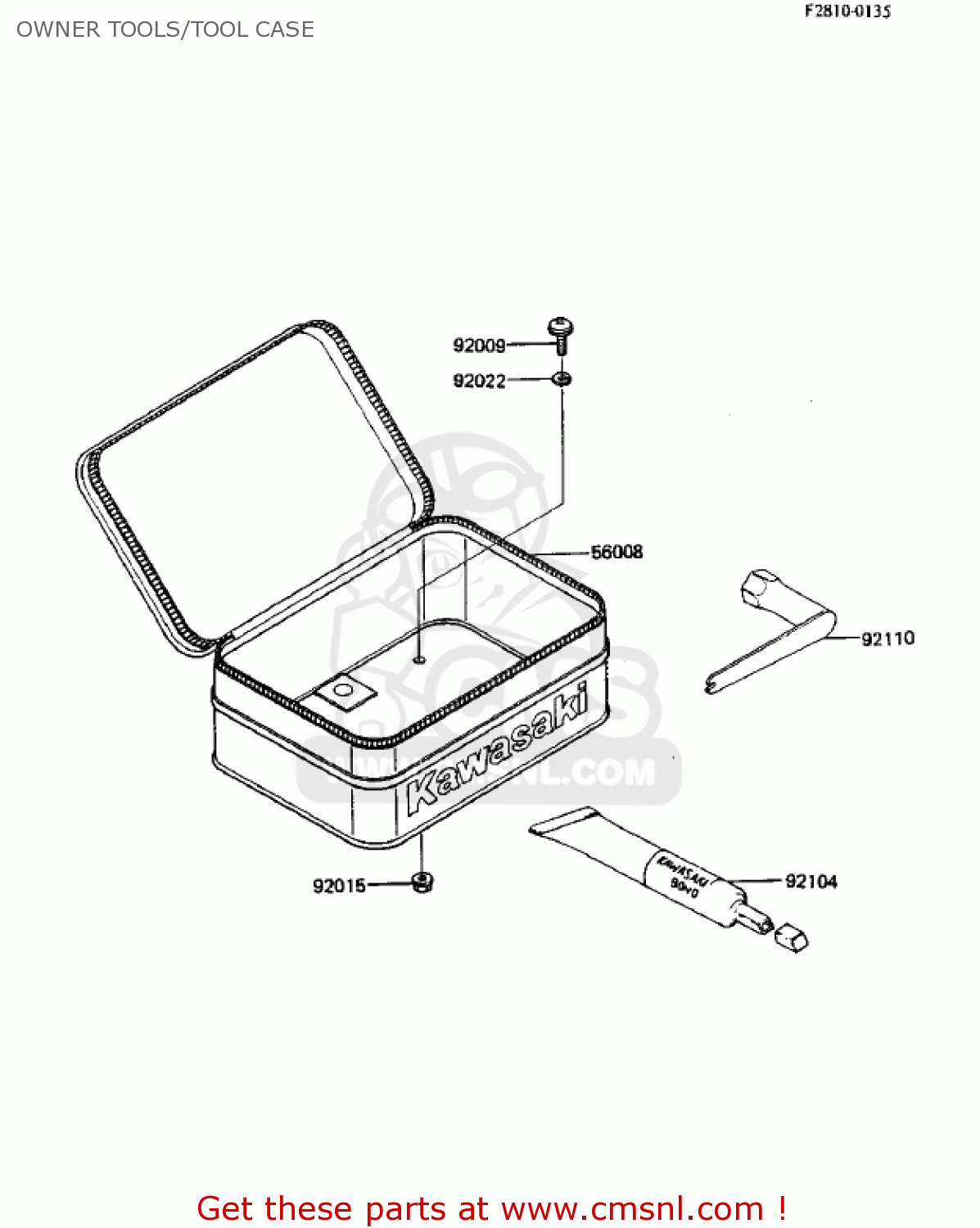 OWNER TOOLS/TOOL CASE KDX250-B3 KDX250 1983 USA CANADA