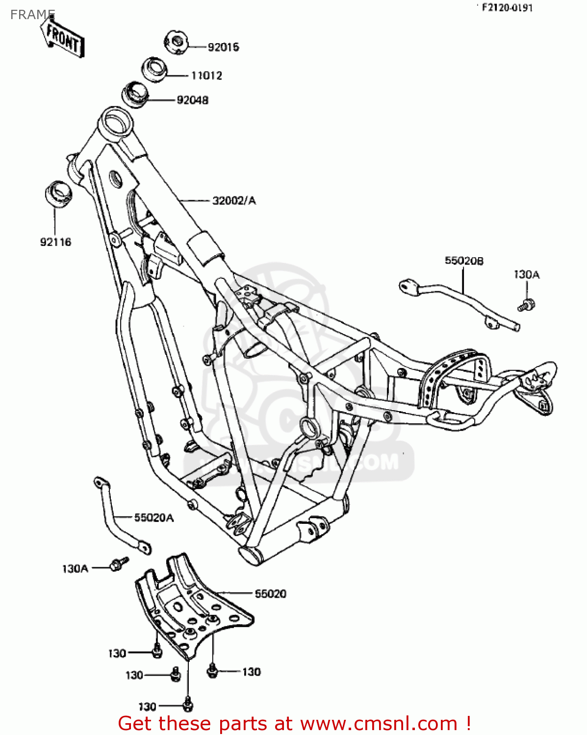 FRAME KDX250-B3 KDX250 1983 USA CANADA