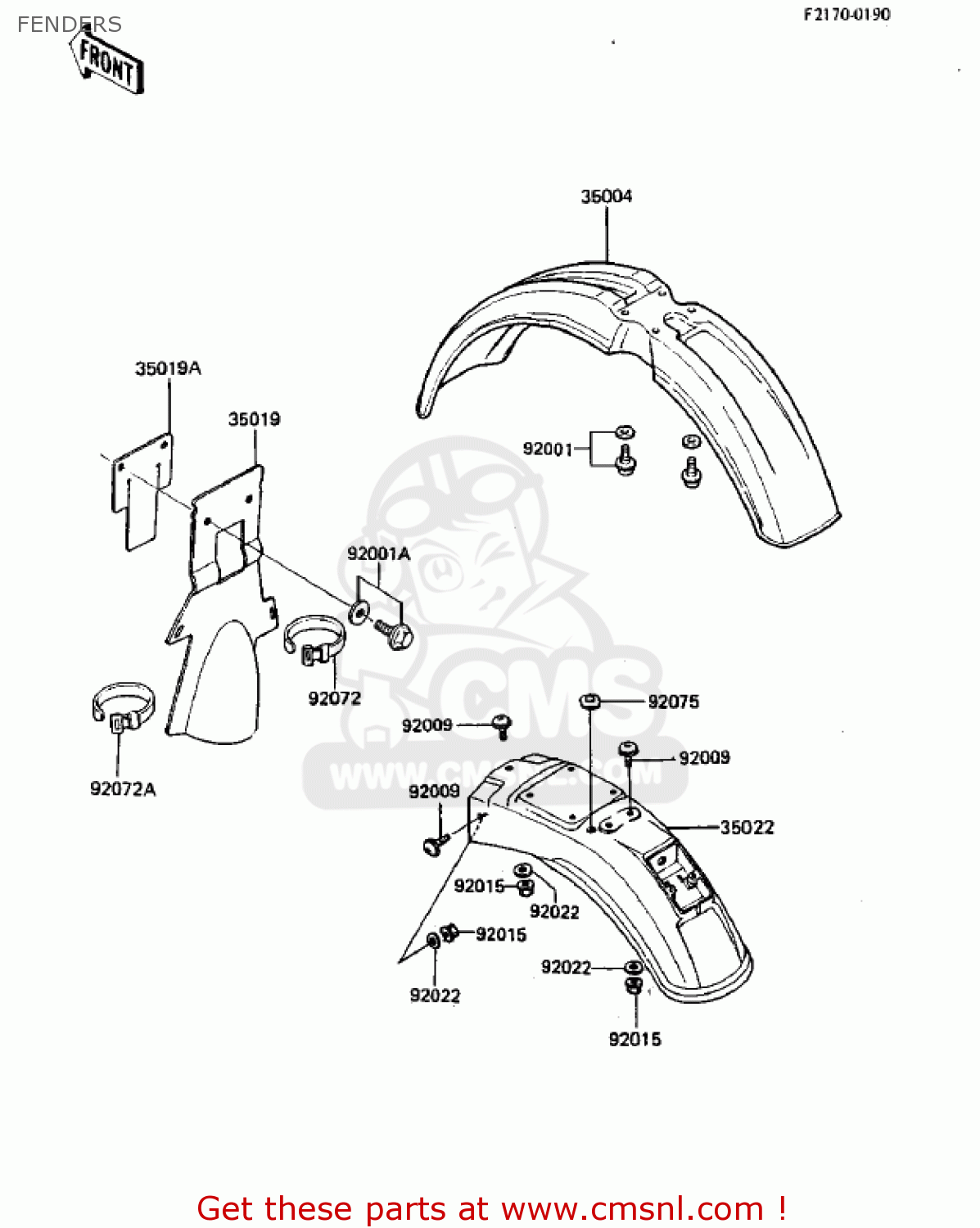 FENDERS KDX250-B3 KDX250 1983 USA CANADA