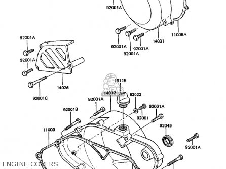 ENGINE COVERS - KDX250-B3 KDX250 1983 USA CANADA