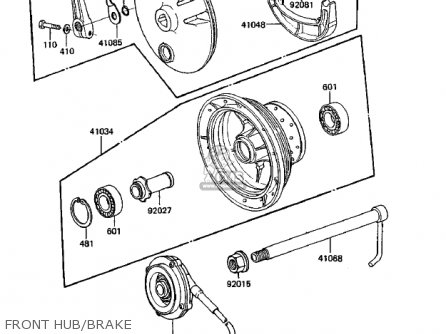 FRONT HUB/BRAKE - KDX250-B3 KDX250 1983 USA CANADA